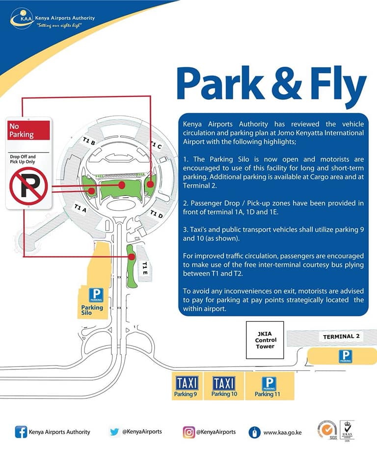 New parking order at Jomo Kenyatta International Airport