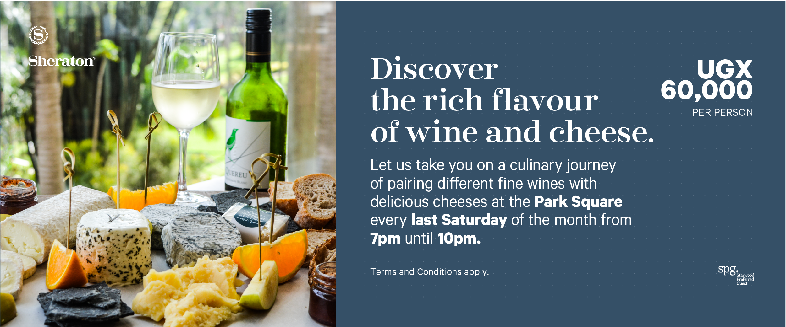 Wine and Cheese tastings - Best experienced in style at the Sheraton Hotel Kampala 